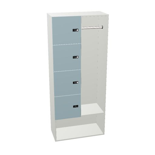 LO wood'lockers 80, 5HE, links 4xFT 1HE,